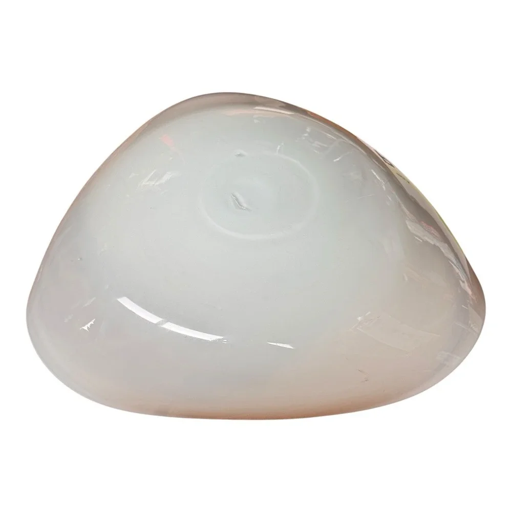 MCM Murano Glass Bowl Yellow Over White Cased with Swirls Gold Glitter‎ Italian